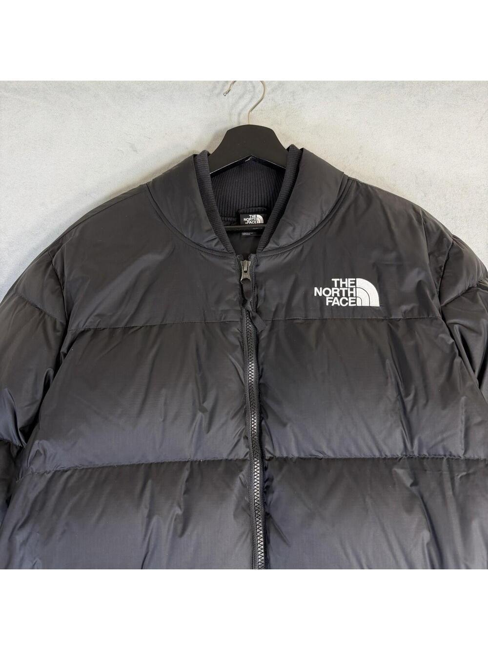 The North Face Nordic Puffer Down Jacket Mens Large Black Coat NF0A5ITG - Picture 2 of 9